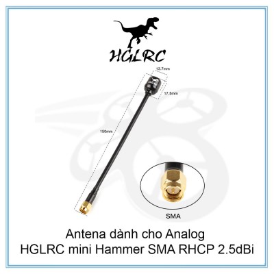 Antena dành cho Analog HGLRC mini Hammer SMA RHCP 2.5dBi